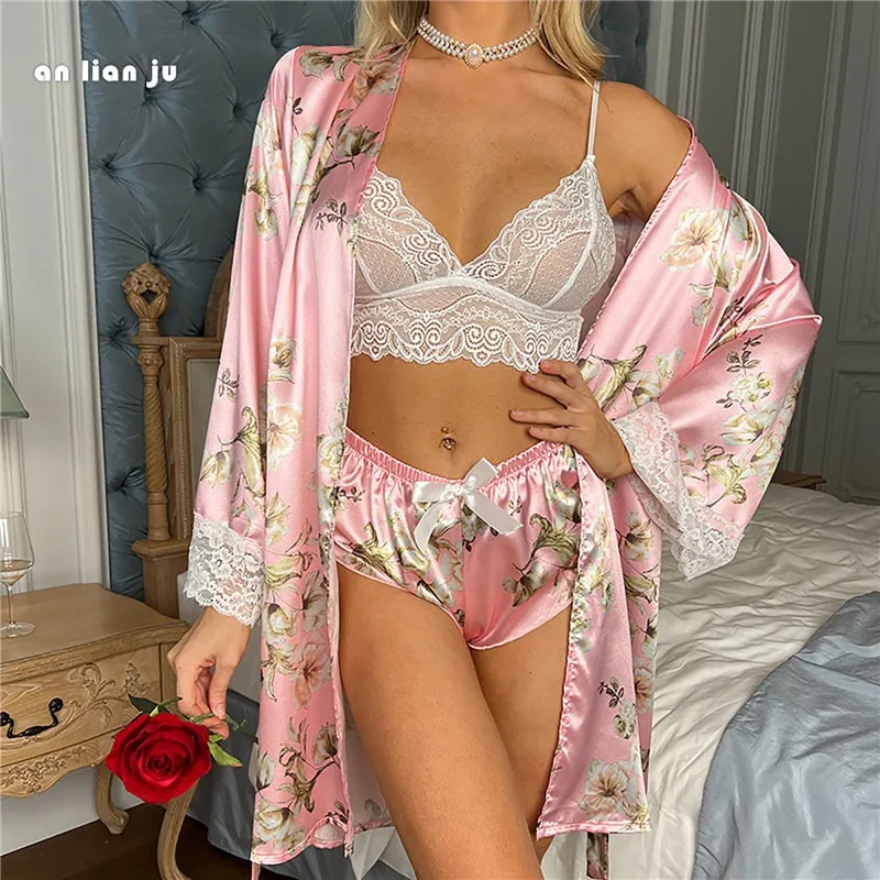 

Women Robe & Gown Sets Sexy Lace Lounge Pijama Long Sleeve Ladies Nightwear Bathrobe Night Dress Various Styles Lingerie