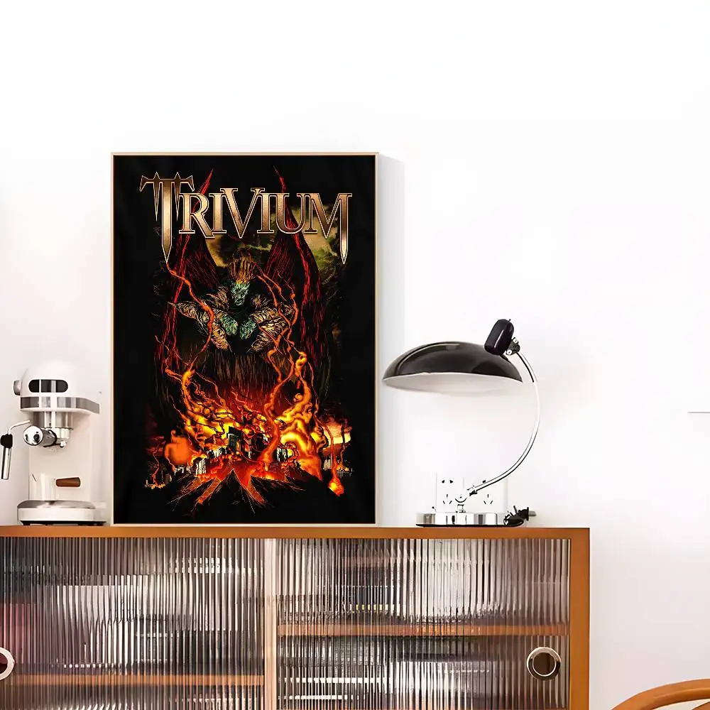 Фото Винтажные постеры группы Heavy Metal T-Trivium, наклейки для декора комнаты, дома, бара, кафе, кавайный декор для комнаты №5