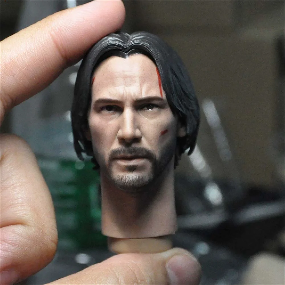 

Male Head Sculpt Carving Keanu Reeves Killer 2.0 Actor Carving Star Damaged Normal Ve 1/6 Soldier Model Fit 12" Action Figure