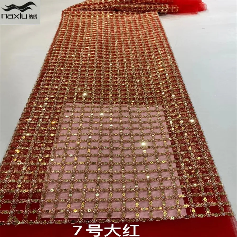 

Madison African 3D Beaded Lace Fabric 2022 High Quality Lace With Sequins Applique French Lace Fabric For Wedding Sewing