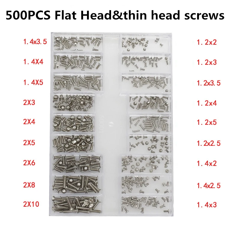 Набор мини-винтов ZENHOSIT 500 шт.