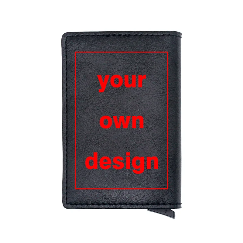

Чехол для кредитных карт с индивидуальным дизайном для мужчин и женщин, винтажный металлический бумажник из искусственной кожи с алюминиевой коробкой и RFID-защитой