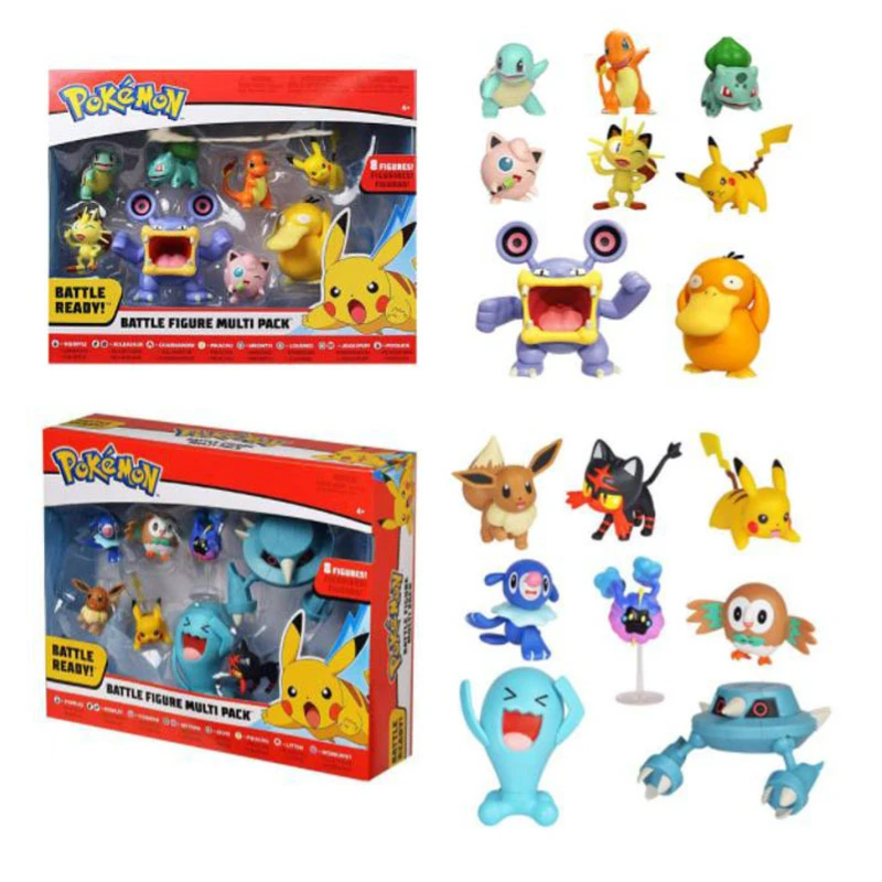 

8-Pack Pokemon Battle Figure Toys Charmander Bulbasaur Squirtle Mimikyu Pikachu Evie Umbreon Espeon Perfect for Any Trainer