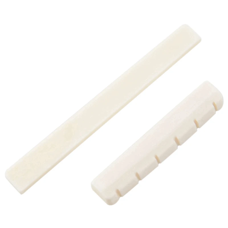 

5X White Guitar Parts 6 String Classical Guitar Bone Bridge Saddle And Nut Set