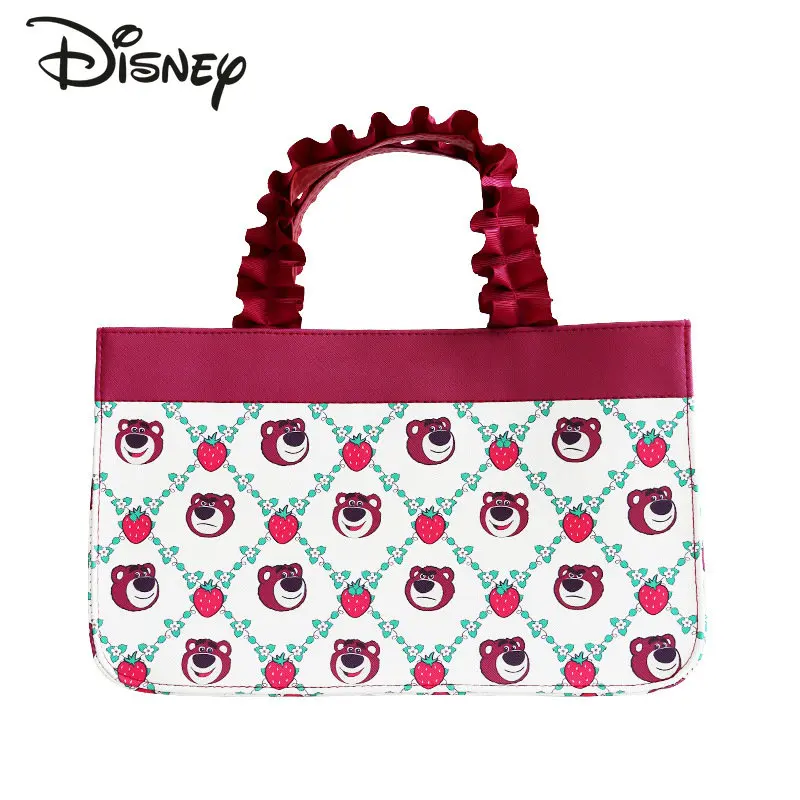 Disney Strawberry Bear New Women's Handbag Fashion High Quality Women's Shoulder Bag Cartoon Cute Personality Design Girls' Bag