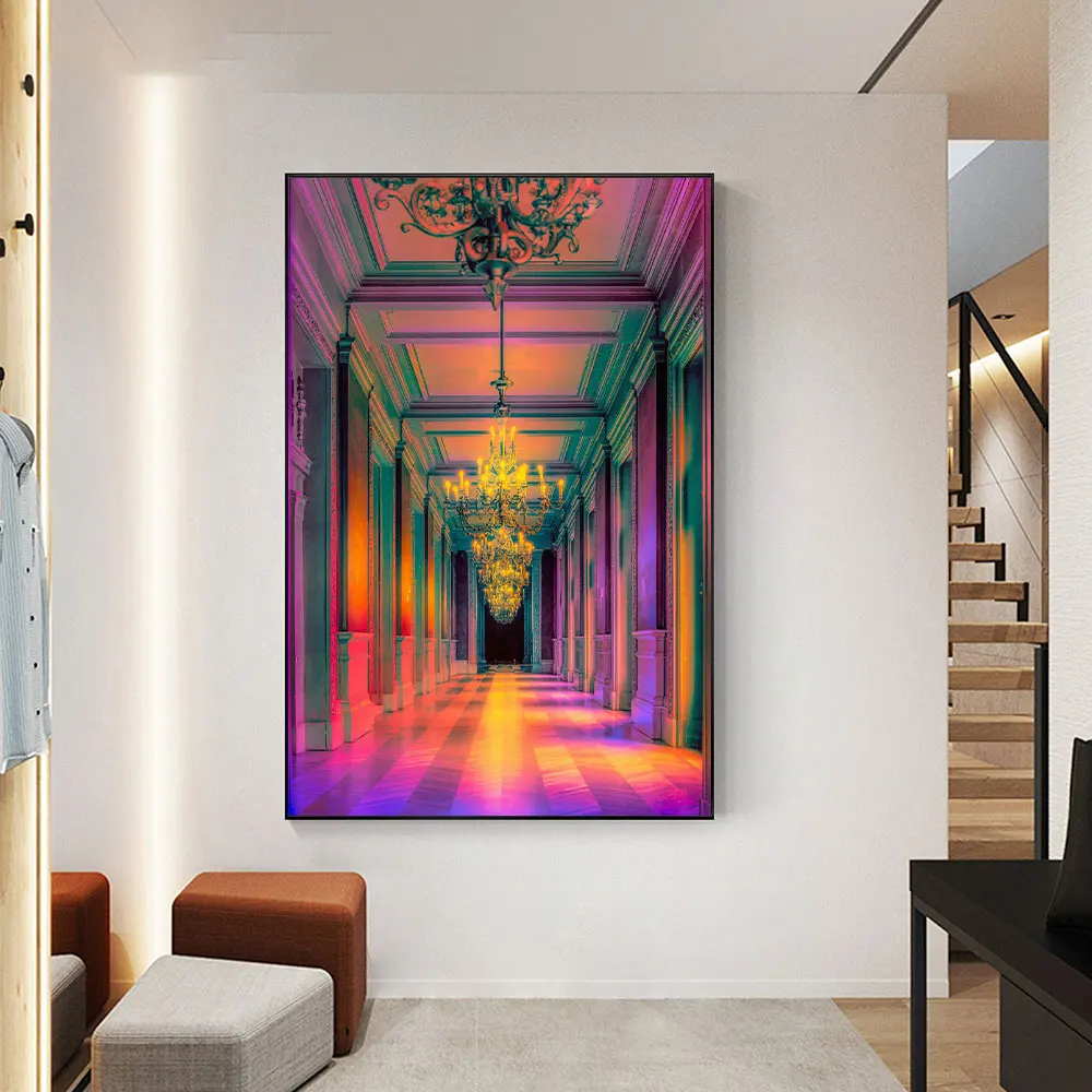 Абстрактные призматические постеры холст картина печать красочные расширение