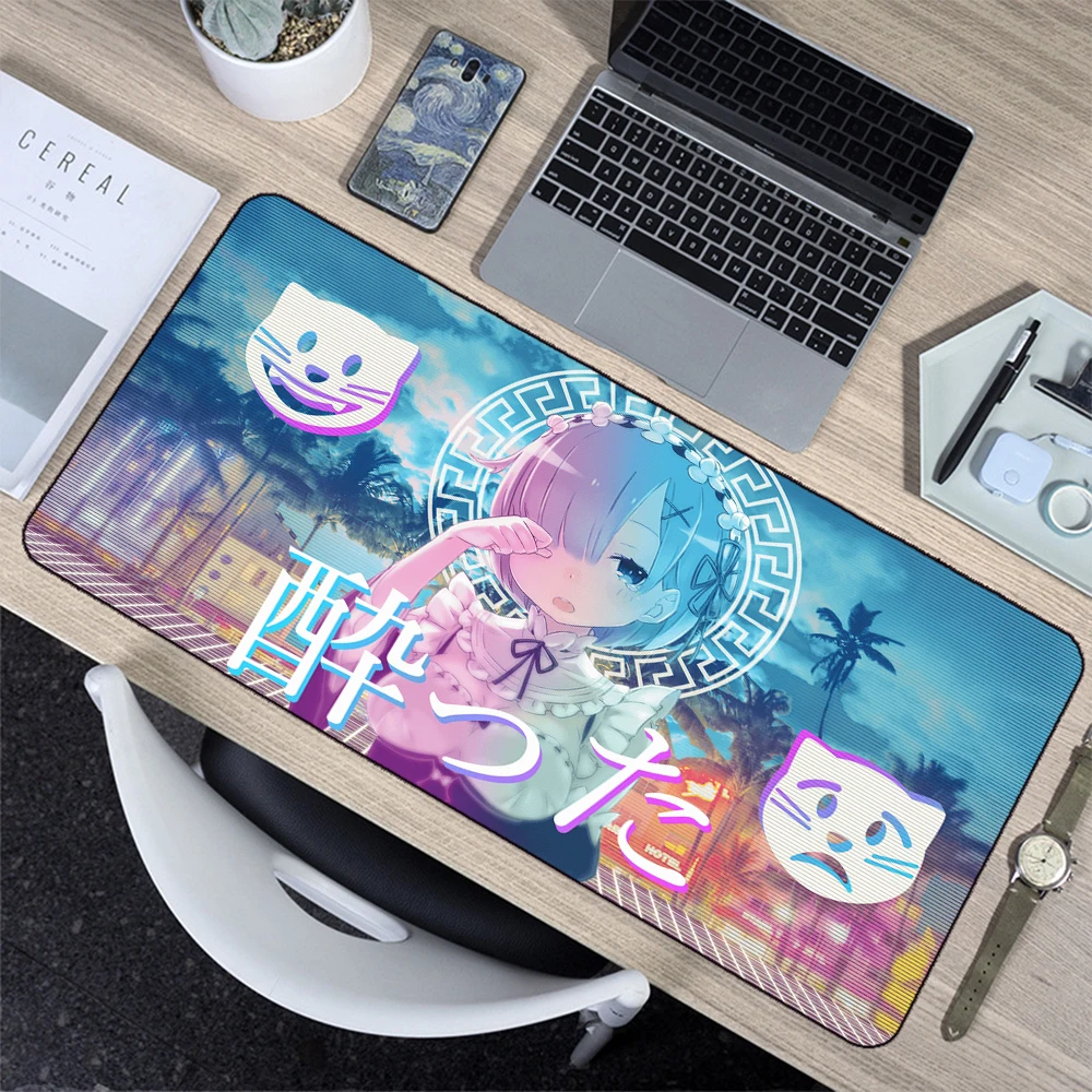 

Japanese Two-dimensional Cute Girl Anime Gamer Mouse Pad Computer Accessories One-piece Lock Edge Thickened Laptop Table Pad Xxl