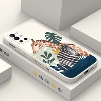creative animals phone case for oneplus 9r 9rt 9 8t 8 7 7t pro 5g liquid silicone cover