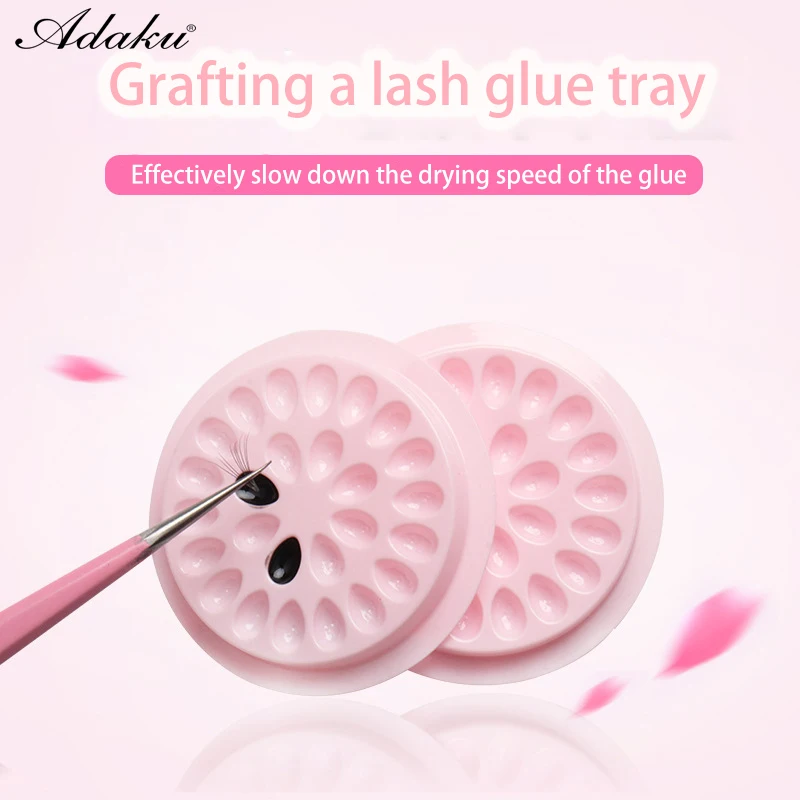 

ADAKU 100 шт. одноразовый ПВХ клей лоток розовый привитой ресницы в форме цветка пластина без основания привитой клей