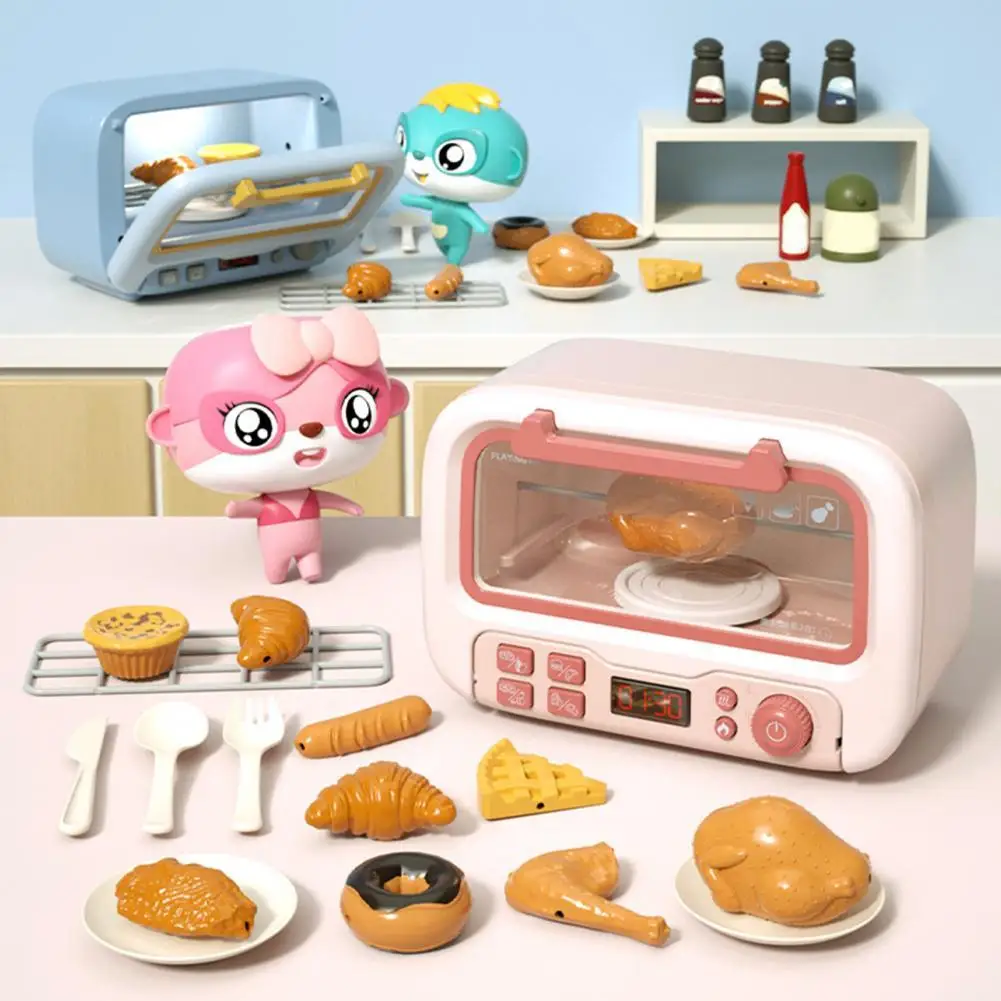 

17Pcs/Set Pretend Play Toy Rotatable Anti-deform Plastic Mini Microwave Pretend Play Toy Kit for Household