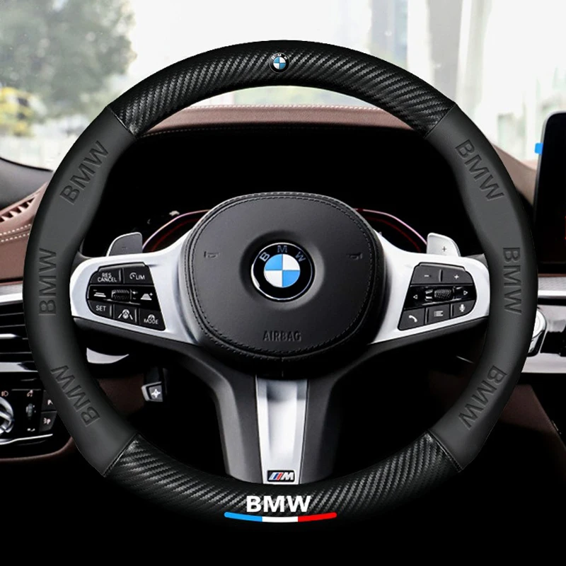 Фото Чехол на руль из карбона и замши для BMW M Power X3 X4 X5 X7 E36 E39 E46 E60 E65 E90 F10 F15 F20 F25 F30 G20 G30 G05 №1