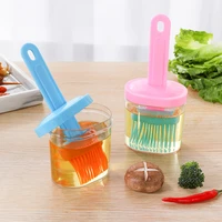kitchen oil dispenser with brush silicone oil bottle brush plastic container barbecue spray bottle for kitchen accessories