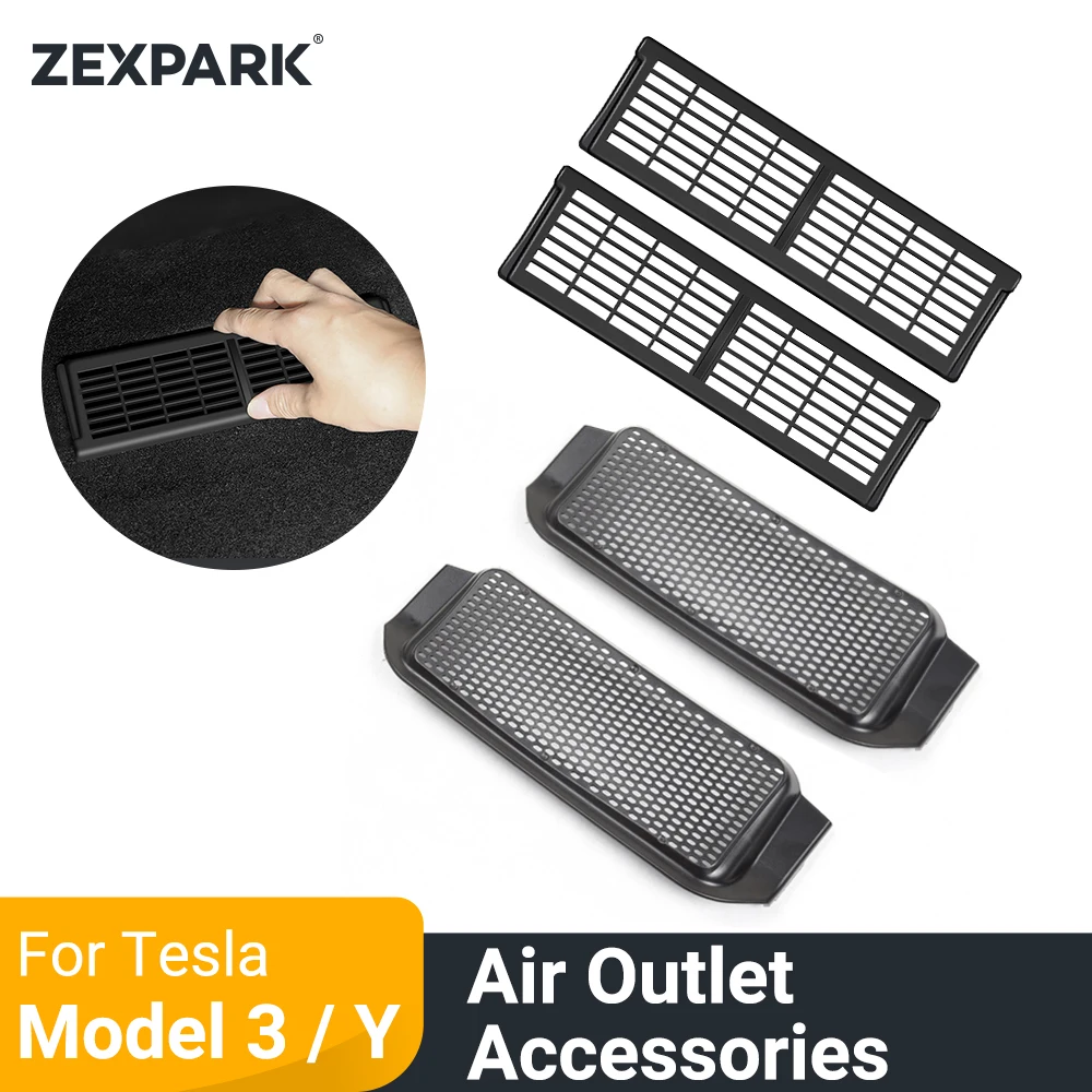 

For Tesla Model Y 3 Air Conditioning Outlet Cover Under Seat Air Vent Grille Protector Snap-in Installation Cover Accessories