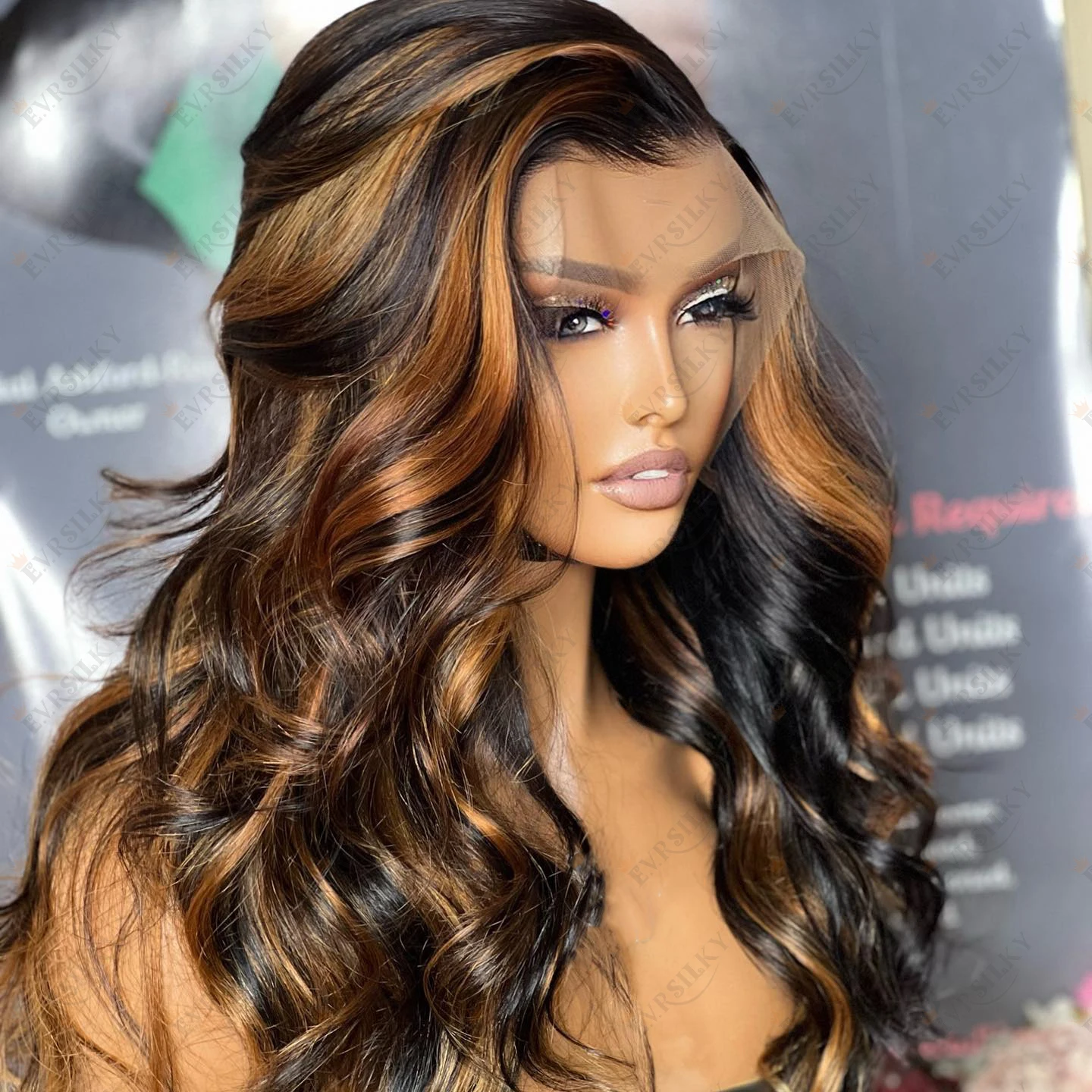 Highlight Lace Front Wigs Body Wave 13X6 Lace Frontal Wigs Brown Blonde Glueless Human Hair Wigs Brazilian Remy Bleached Knots