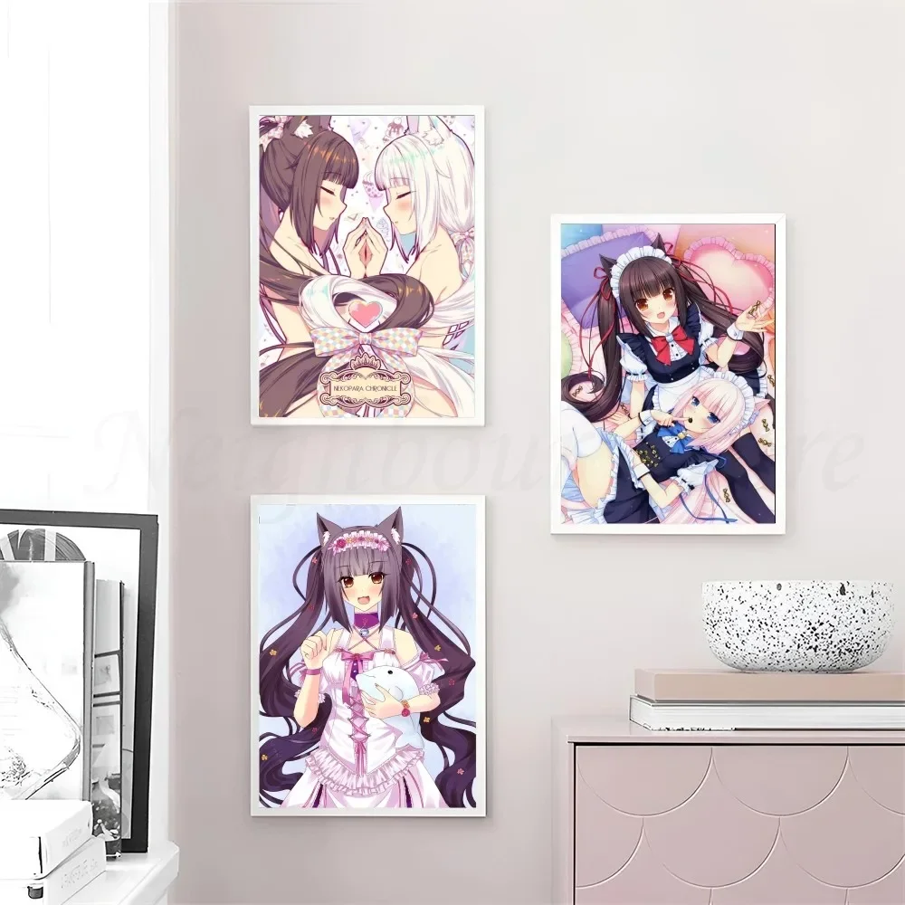 Nekopara GalGame аниме постер наклейка Kawaii HD произведение искусства для гостиной отеля