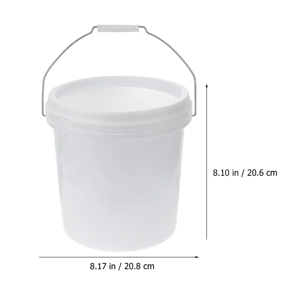 Plastic Barrel Buckets Square with Lid of 5 Liters Gallon and Handle 1 Handles Lids Clear Tote Hamper Food Grade Cover Cube