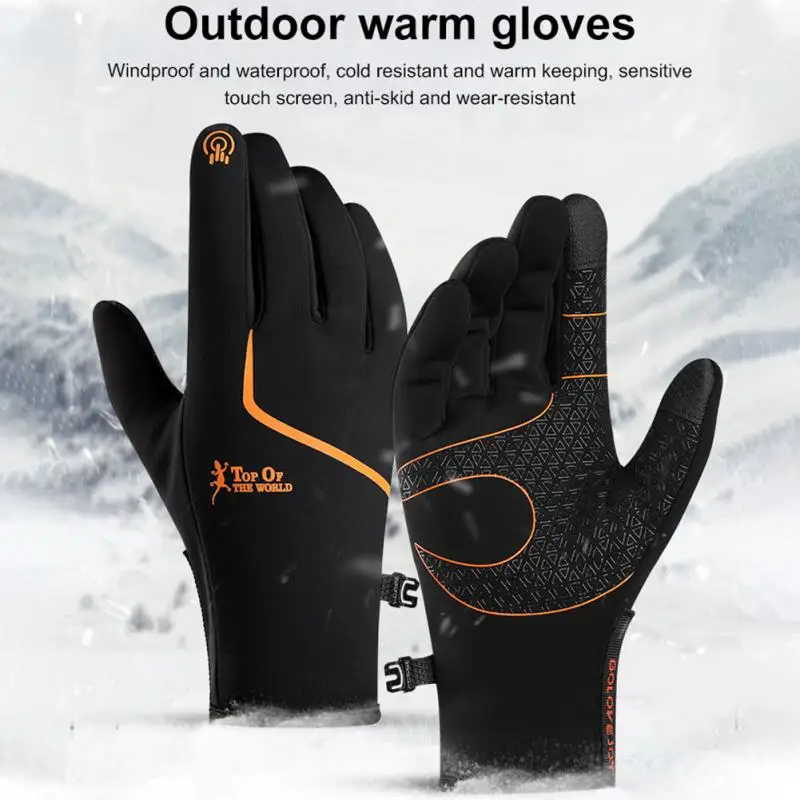 

Warm Winter Gloves Unisex Fleece Cycling Thermal Gloves Touch Screen Riding Full Finger Waterproof Bike Outdoor Skiing Glove