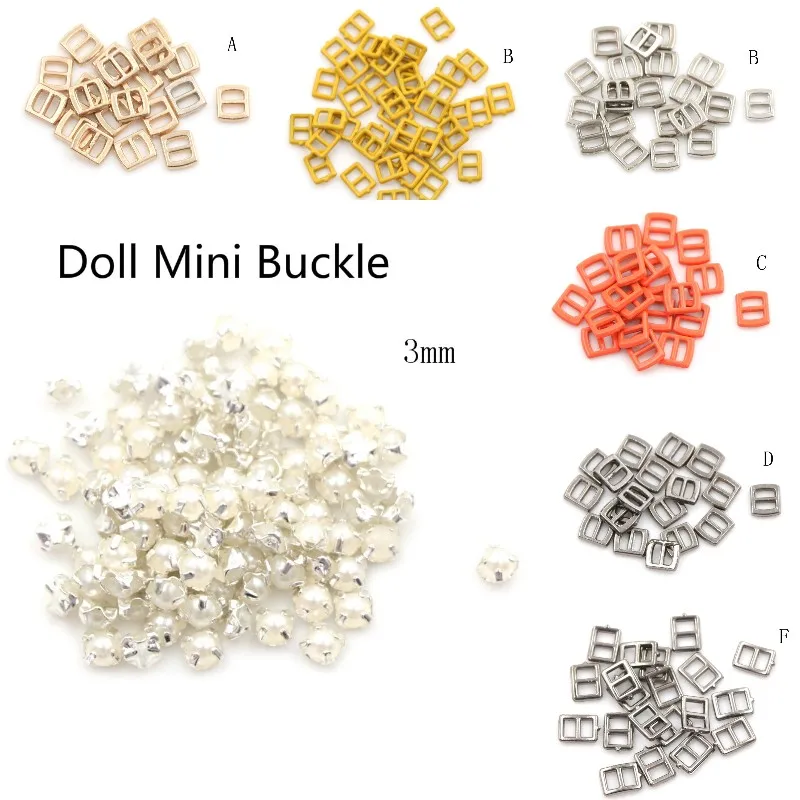

10/20/100Pcs/lot Doll Clothes Buttons Shoes Buckle Mini Button Buckle Tri-glide 3mm Ultra-small Buckle Doll Clothing Accessory