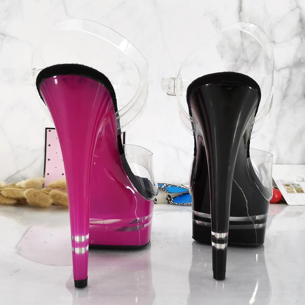 Leecab 6Inch/15cm High Heel Crystal Platform Party Sexy Clubbing Exotic Pole Dancing Dancer High Heels Sandals