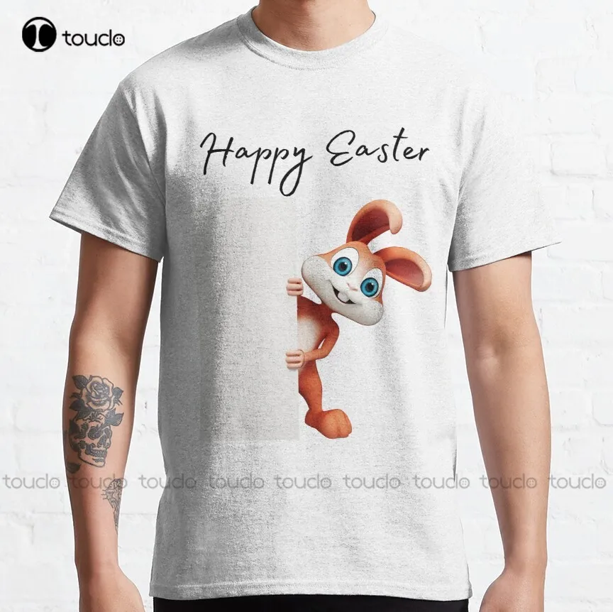 

Funny Happy Easter 2022 Design Classic T-Shirt Mens White Shirt Fashion Creative Leisure Funny Harajuku T-Shirt Custom Gift New