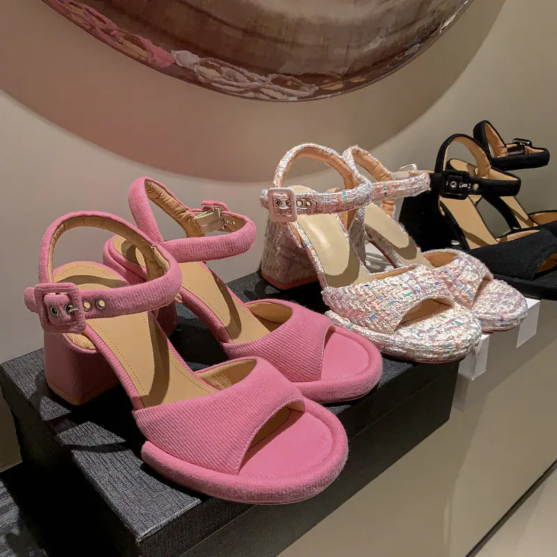 Туфли женские твидовые в клетку натуральная кожа стелька классические