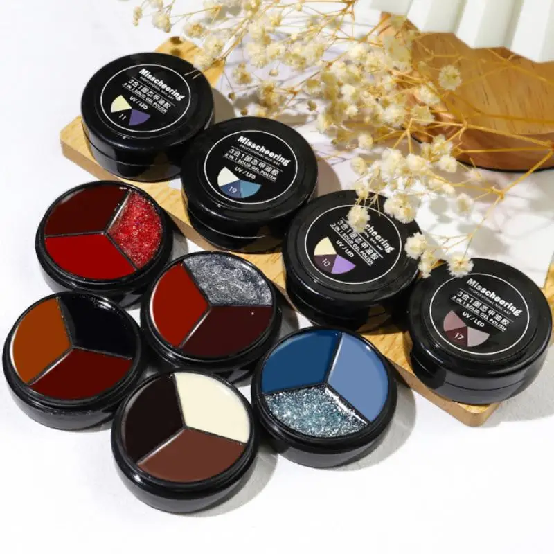 3 в 1 твердый гель для ногтей японский наполняющий крем окрашенный отмачиваемый