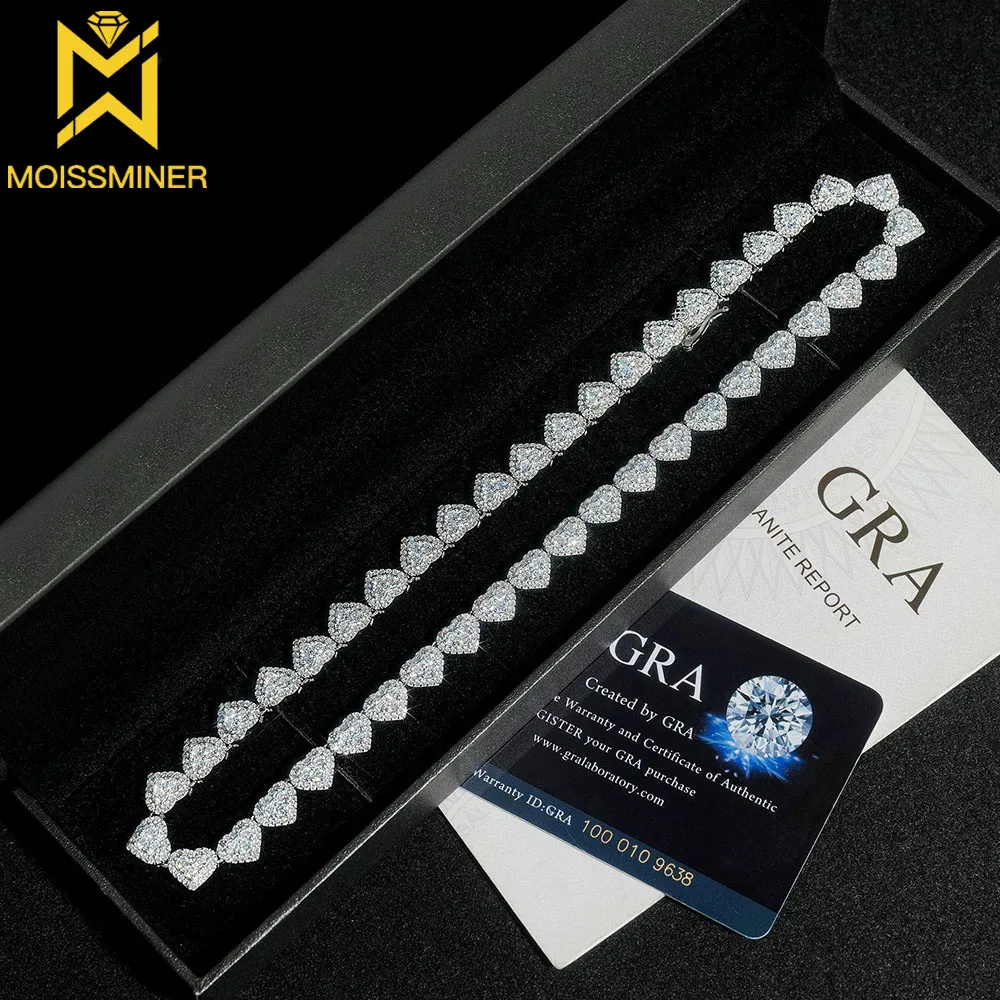 Кубинский браслет из серебра 925 пробы в форме сердца 8 мм