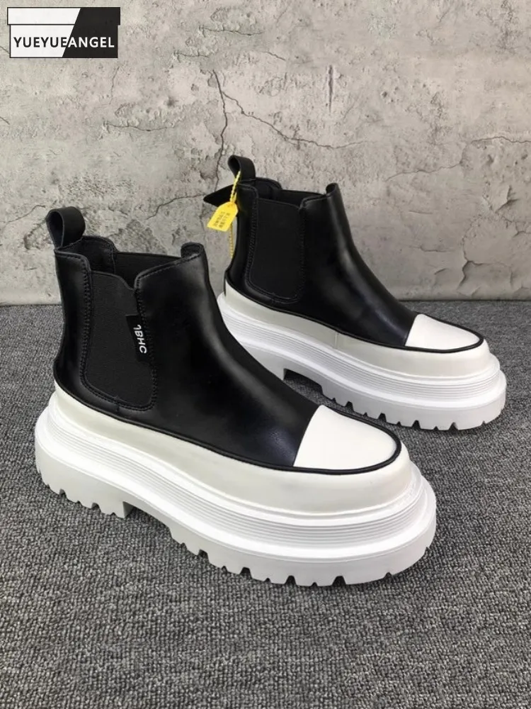 Мужские повседневные высокие туфли в стиле хип-хоп весенне-осенние короткие