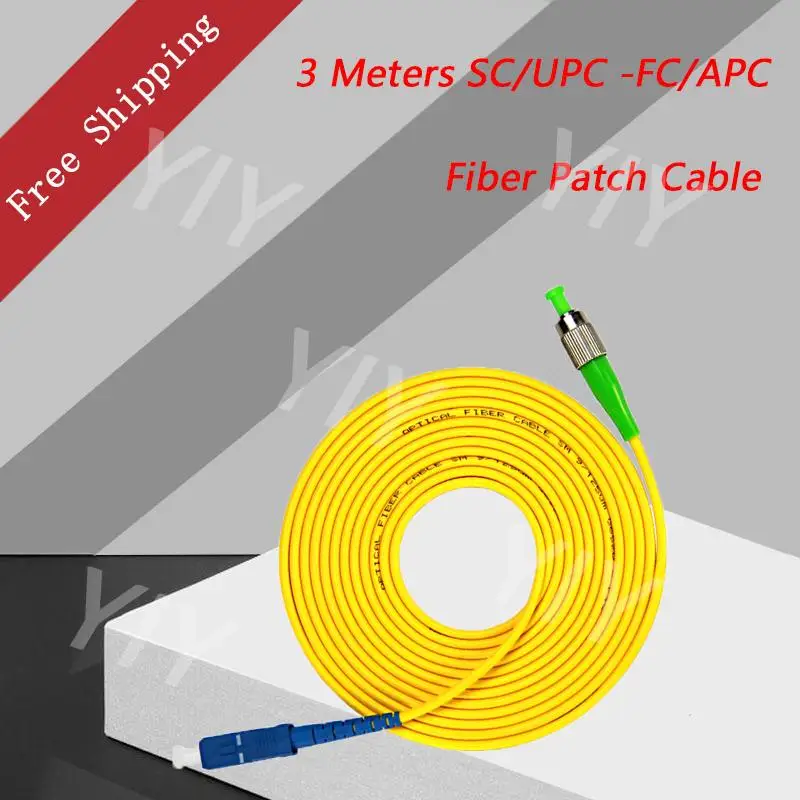 

5PCS/Lot 3 Meters SC/UPC -FC/APC 9/125 Singlemode Fiber Patch Cable 3M Jumper Cable2.0MM or 3.0MM Free Shipping