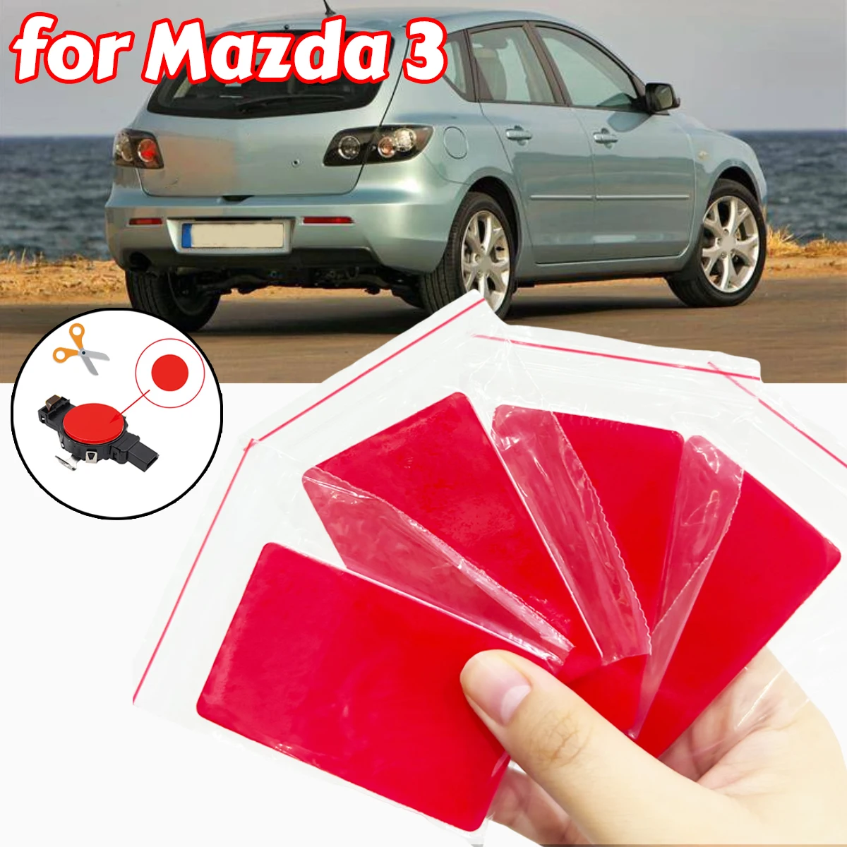 Фото Для Mazda 3 2003-2019, датчик дождя, гель, клейкая пленка, силиконовая подушка, накладка на лобовое стекло, чип для лобового стекла, аксессуары, детали №1
