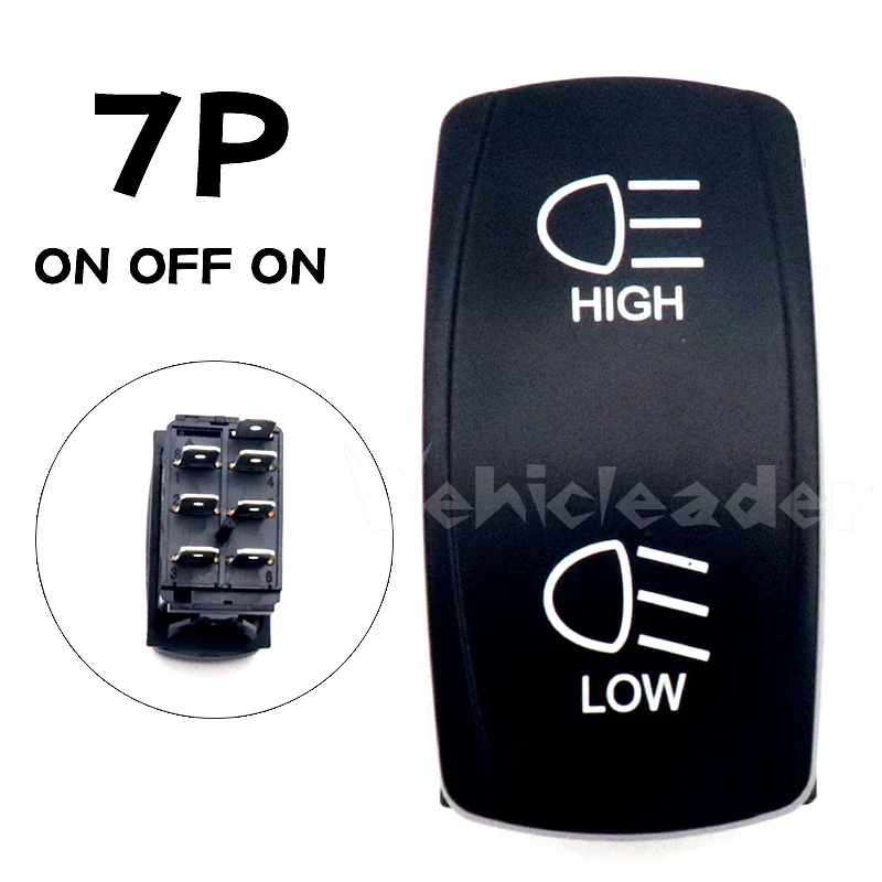 

12 В 24 В морской кулисный переключатель для лодки 5-контактный SPST/7-контактный DPDT переключатель включения-выключения 12 В/20 А 24 В/10 А со светодиодной подсветкой для автомобиля, грузовика, морской пехоты