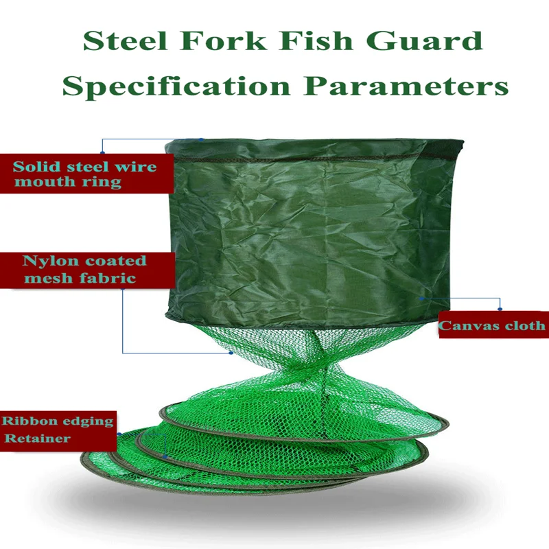Складная телескопическая быстросохнущая сеть для рыбалки с нейлоновым