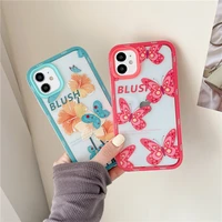 3 in 1 cute cartoon butterfly phone cases for iphone 13 12 11 pro xs max xr 8 7 6s plus case soft tpu cover pc lens frame
