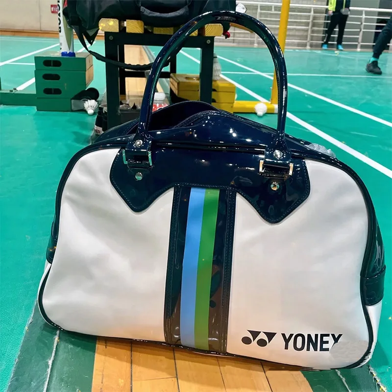 Yonex PU Waterproof Badminton Racket Sport Bag Stain Resistant Synthetic Tote Gear For 2 Badminton Rackets with Compartment