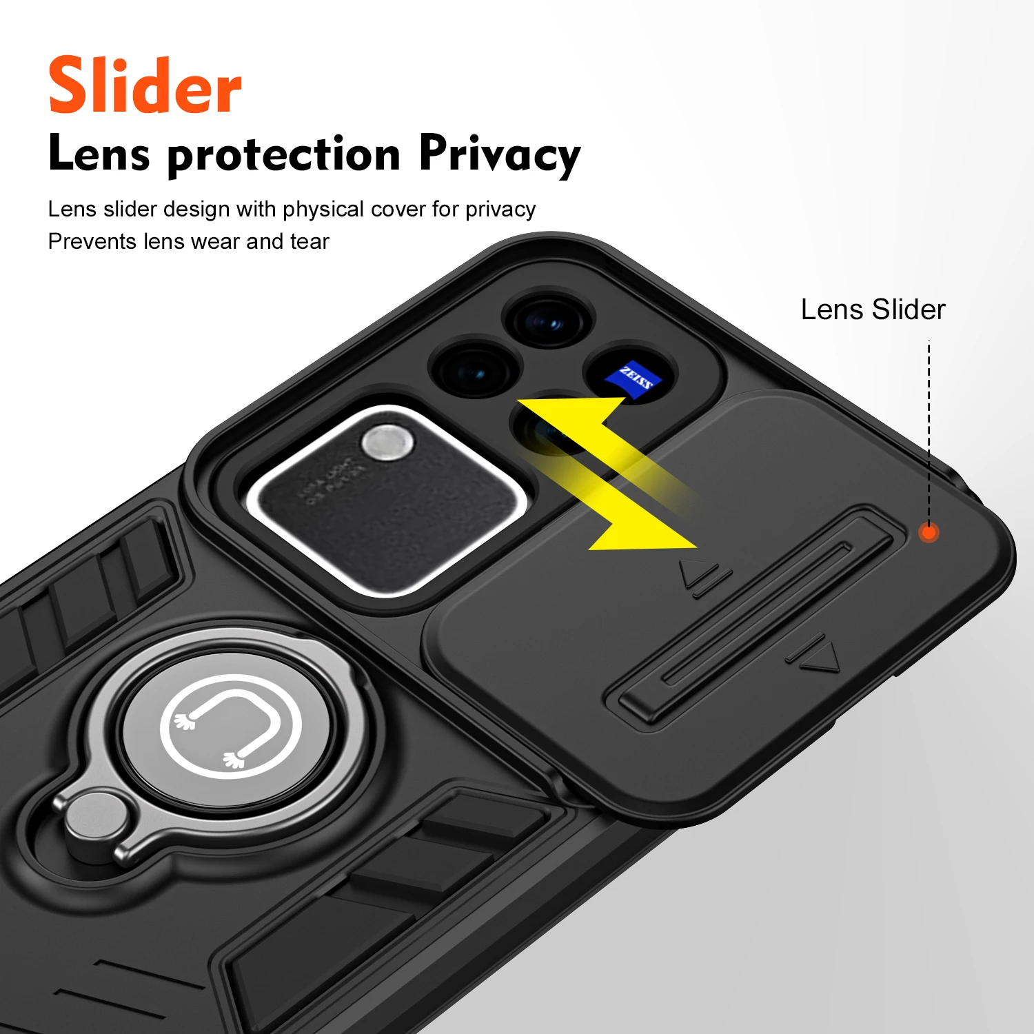 Слайд-камера для vivo V30 Pro V30Pro чехол силиконовый Жесткий бронированный телефона