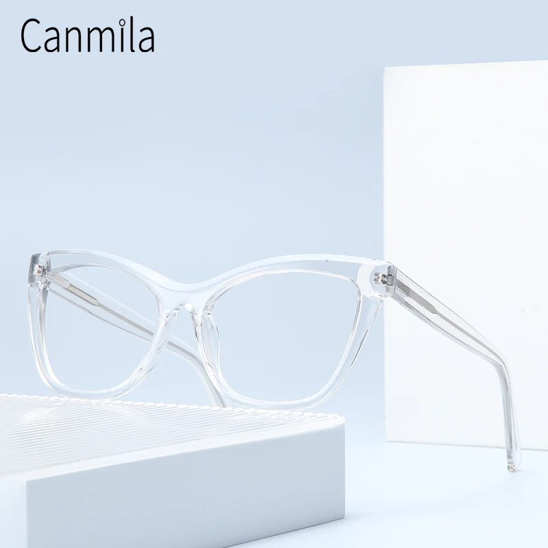 

Transparent Cat Eye Acetate Eyeglass Frame For Men Women Vintage Optical Myopia Prescription Eyeglasses Luxury Eyewear BOA1197
