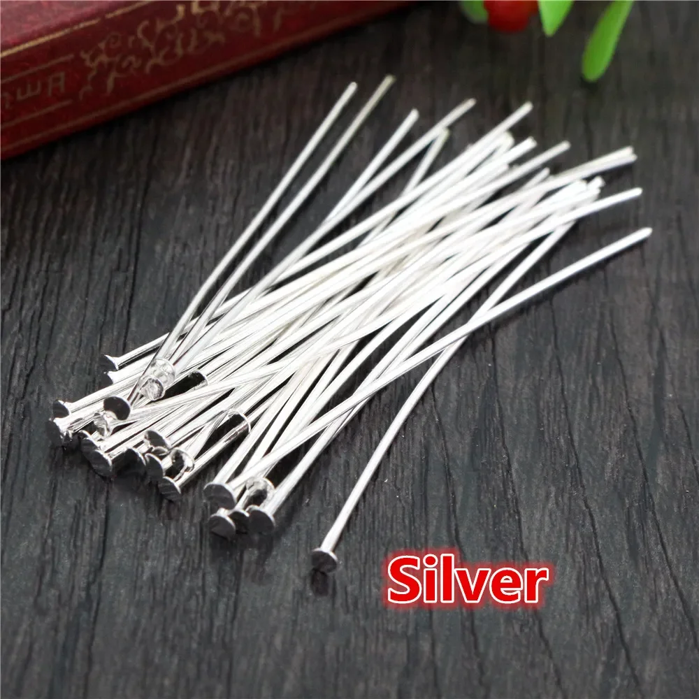 16 20 25 30 35 40 45 50mm Flat Head/Ball Head/Eye Head Pins Metal Headpins For Jewelry Findings Making DIY Supplies
