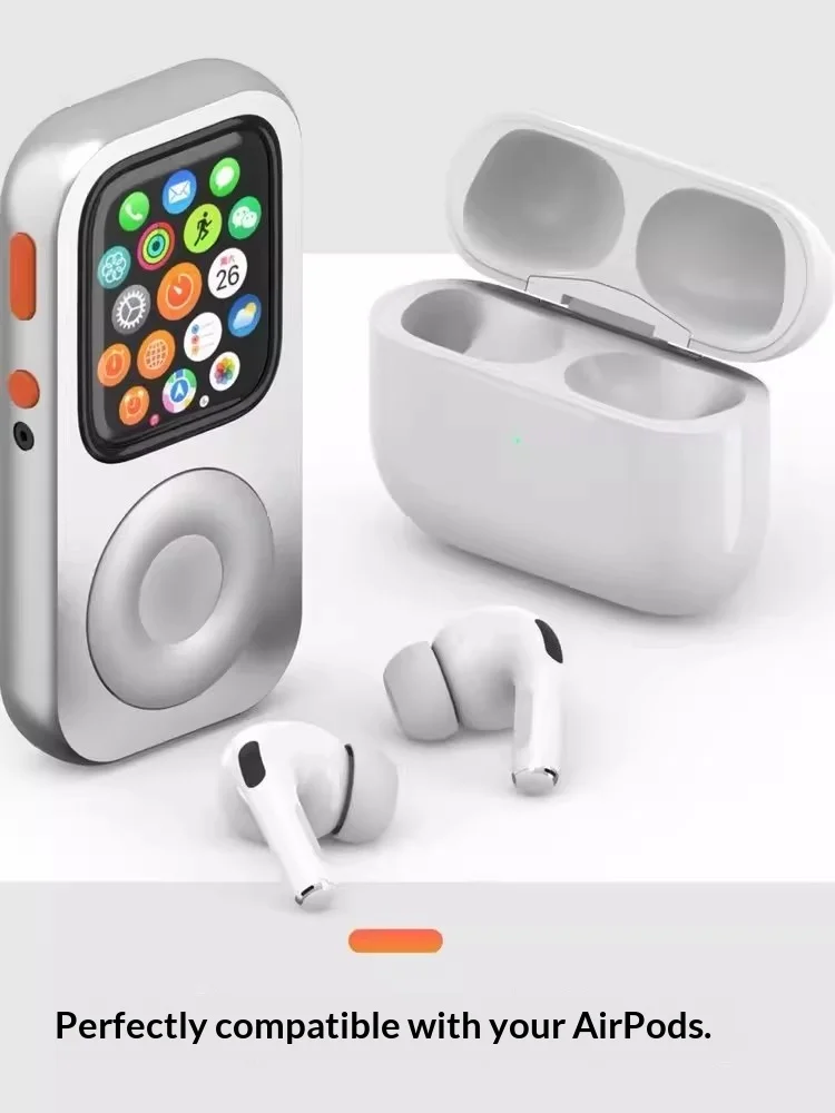 Фото Защитный чехол из алюминиевого сплава с ЧПУ для Apple Watch Series 10 9 8 7 в стиле ретро-пода, расширяющий возможности аксессуаров, подарок №3