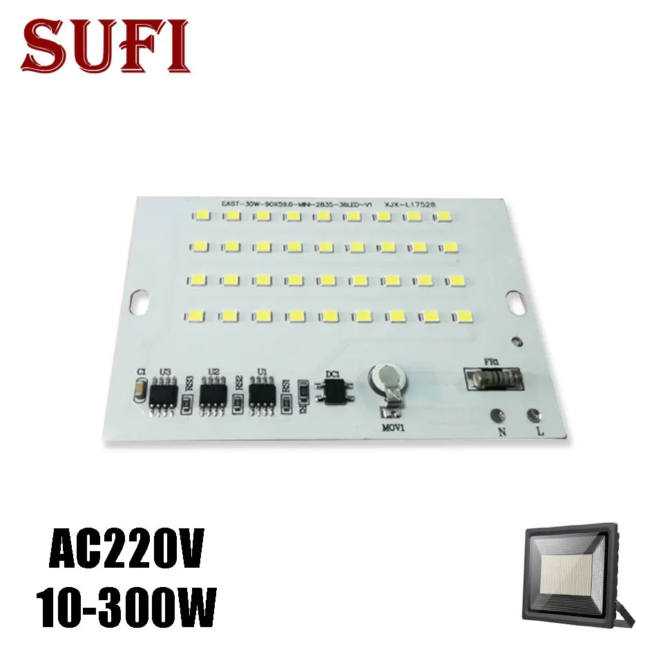 

LED Lamp Chips AC220V Smart IC SMD 2835 Led Light 10W 20W 30W 50W 100W 150W 200W Pure White For DIY Outdoor FloodLight Spotlight