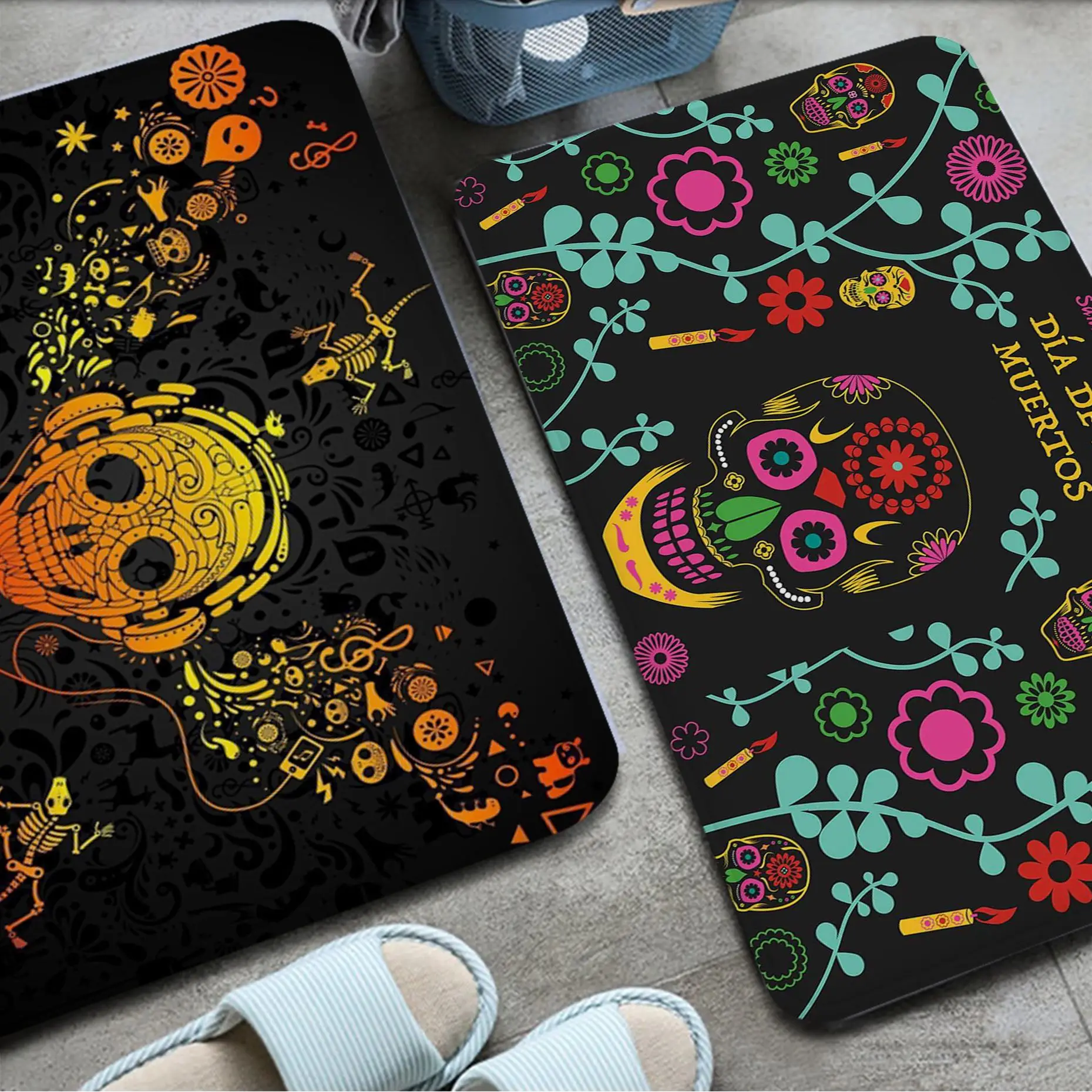 

Mexican Day of The Dead Floor Carpet Kids Room Bedroom Decoration Balcony Anti-Slip Doormat Living Room Alfombra