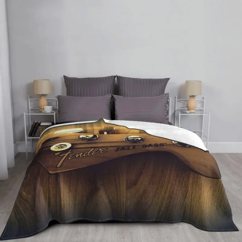 

Fender Guitar Velvet Textile Decor Music Lover Portable Super Warm Throw Blankets For Sofa Outdoor Bedspreads