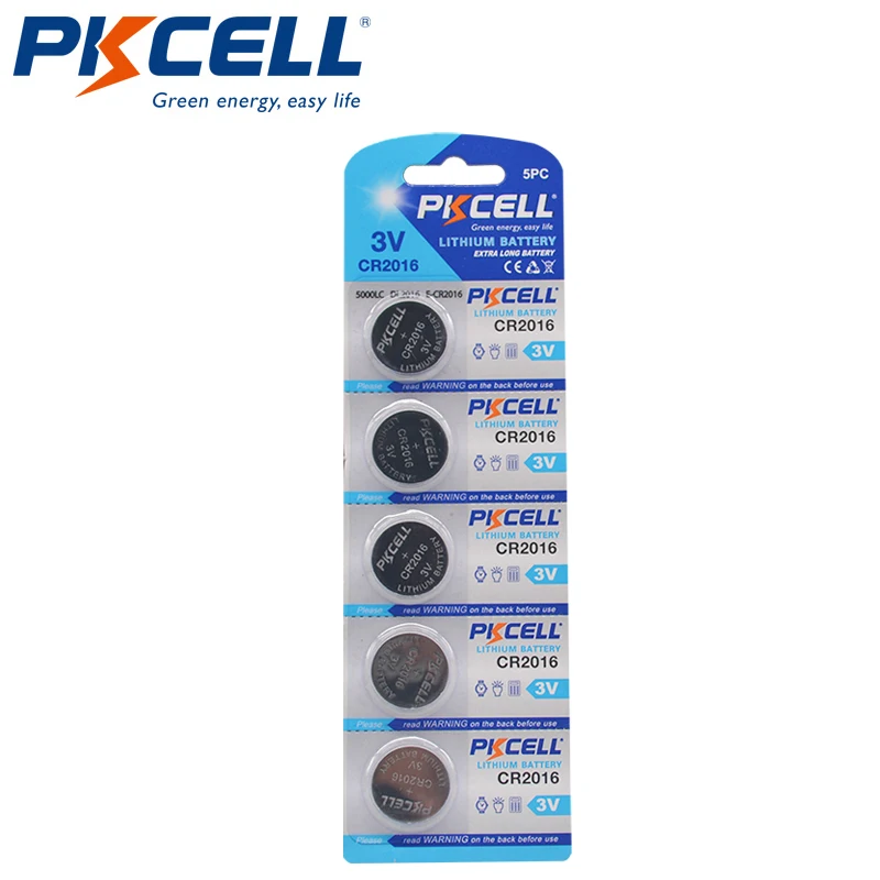 

5 шт., 1 карта PKCELL CR2016 3 V BR2016 DL2016 ECR2016 CR 2016