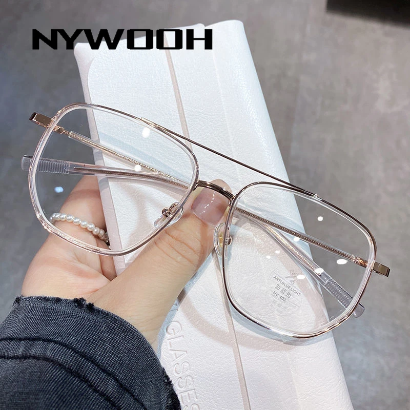 

NYWOOH готовые очки для близорукости для мужчин и женщин большая металлическая оправа для очков с диоптриями студенческие очки-1,0 1,5 2,0 2,5 до 4,0