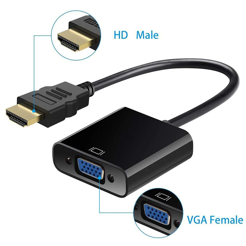 HDMI to VGA Adapter Micro MINI HDMI Cable Converter HDMI-Compatible Male to VGA Female HD 1080P for PS4 Xbox Tablet Laptop PC TV images - 6