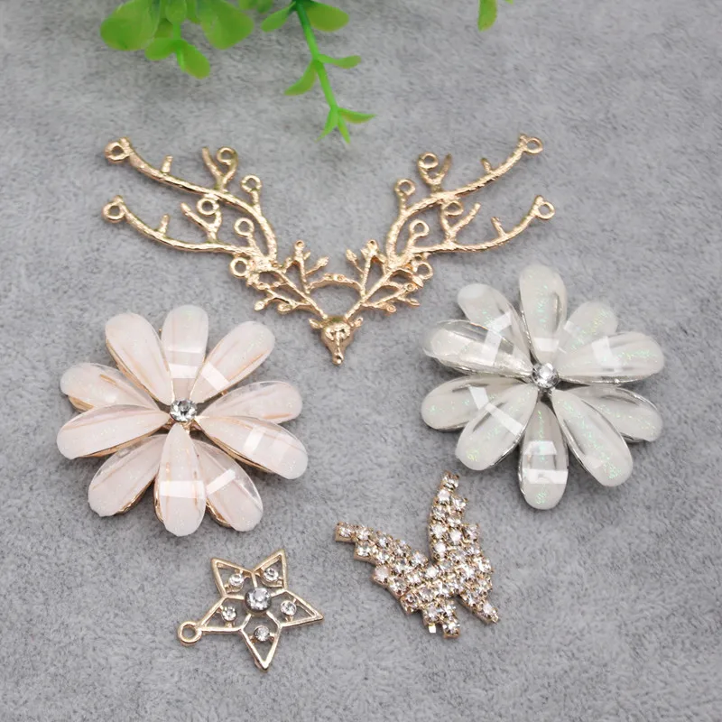 

Metal Alloy Accessories Handmade Korean Hairband Hairpin Hollow Star Butterfly Flower For DIY Brooch Jewelry Productio