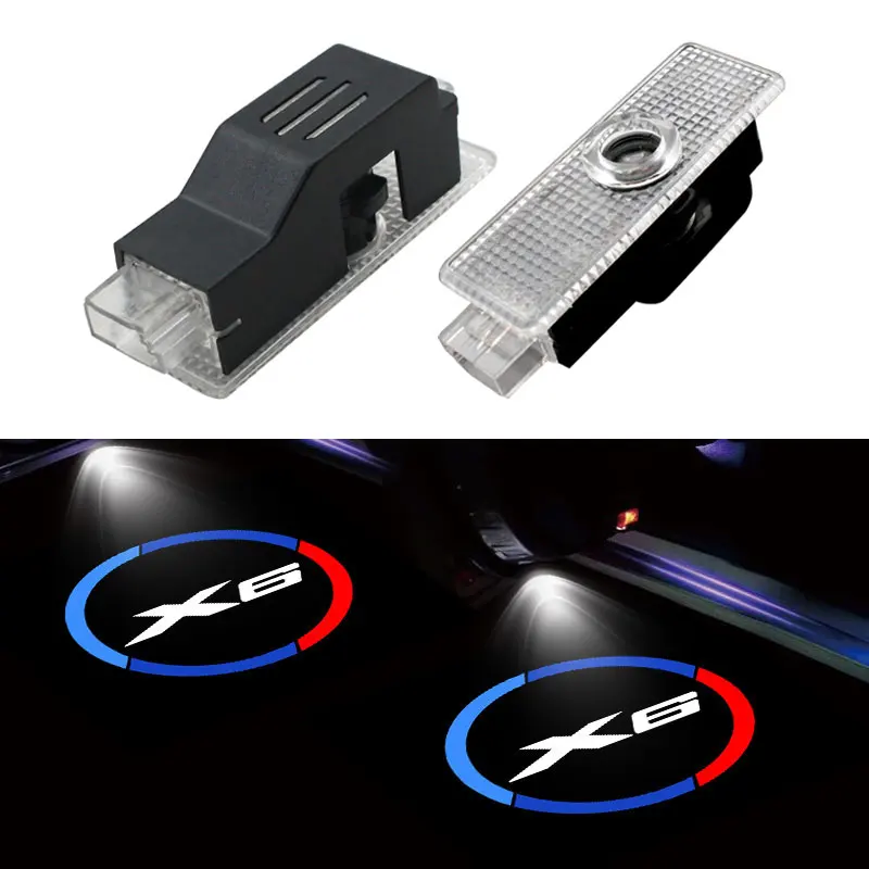 

2 Pieces/Set Car Door Welcome Light HD LED Laser Projector Lamp For BMW X6 Logo E71 F16 Auto Warning Light External Accessories