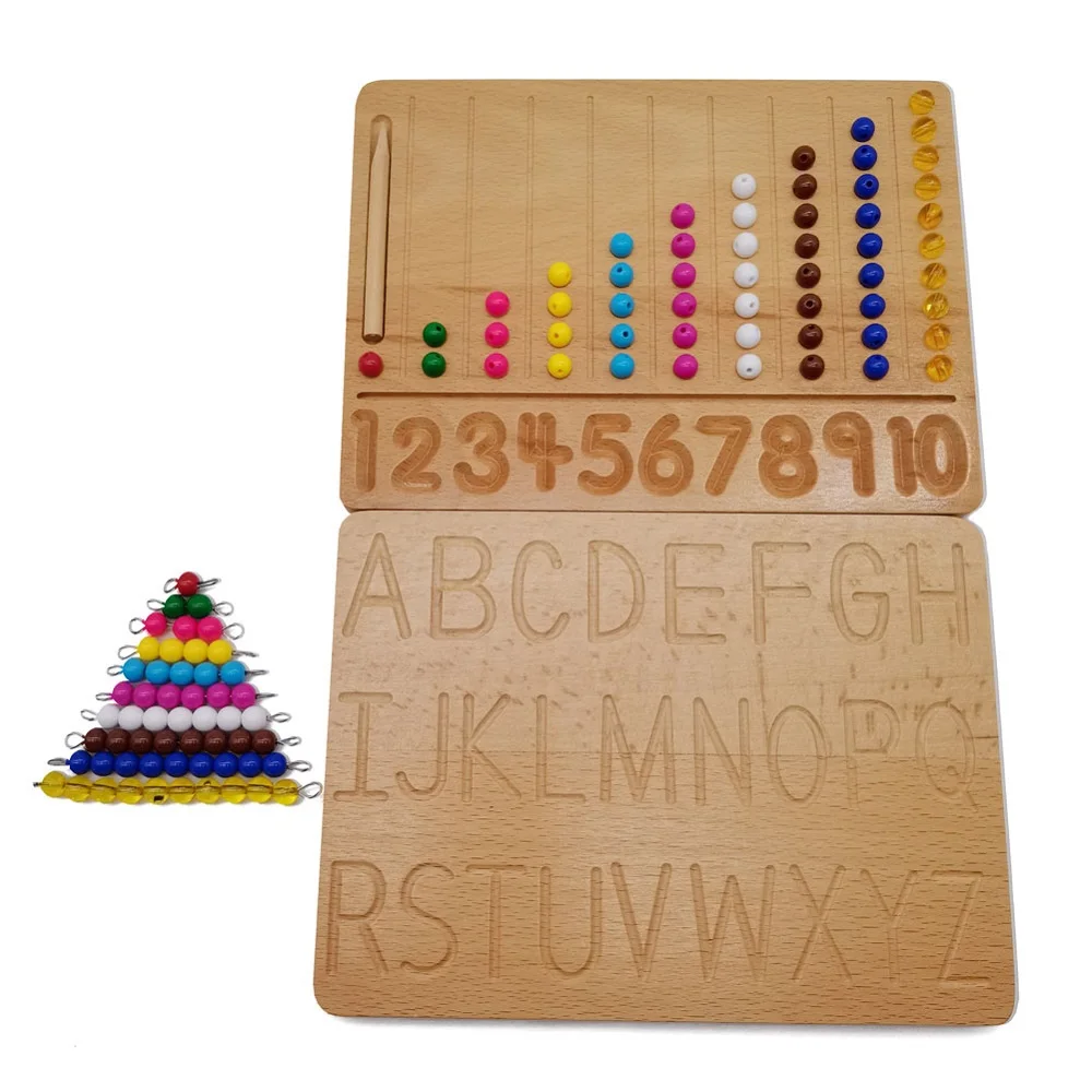 

Montessori Math Materials Beads Board Double Sided Board Digital Color Ball Counting Writing Board Toys For Children C1166F