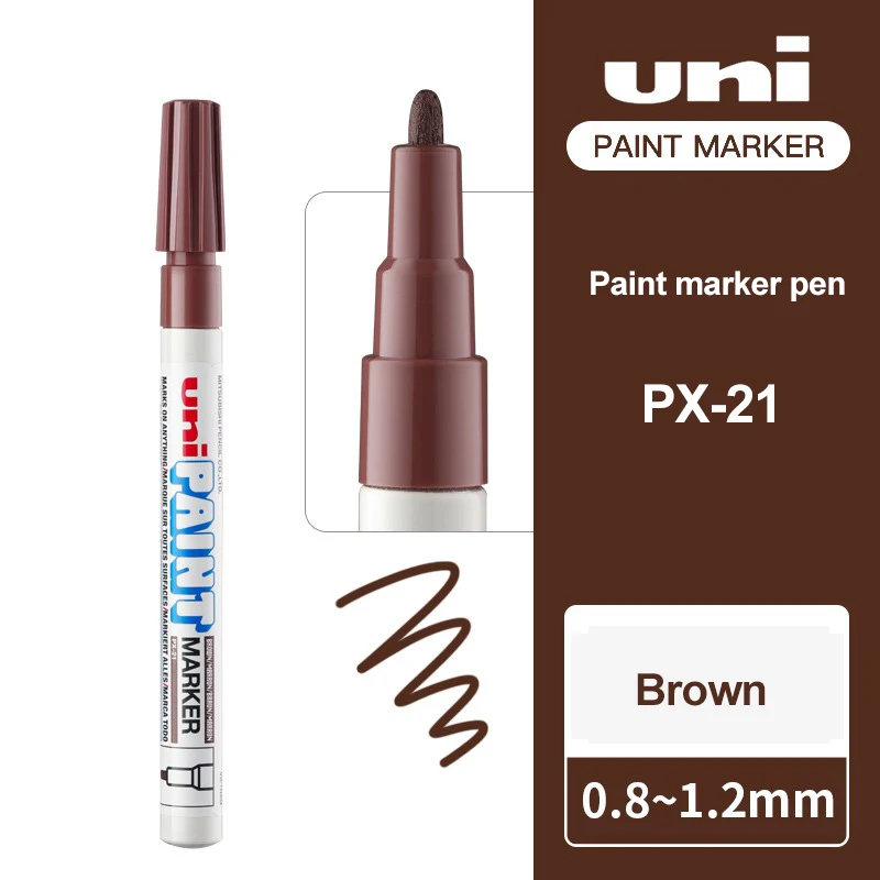 

1pcs UNI Paint Markers Waterproof Oily Posca Marker PX-20 0.8-1.2mm PX-21 2.2-2.8mm Tire Touch Up Paint Graffiti Art Supplies