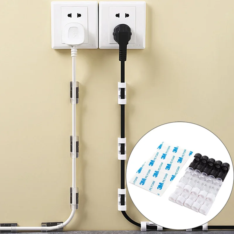 

20 Pcs Cable Organizer Wire Winder Clips Cable Management Desktop Holder Wire Manager Cord Holder USB Cable Clip Bobbin Winder