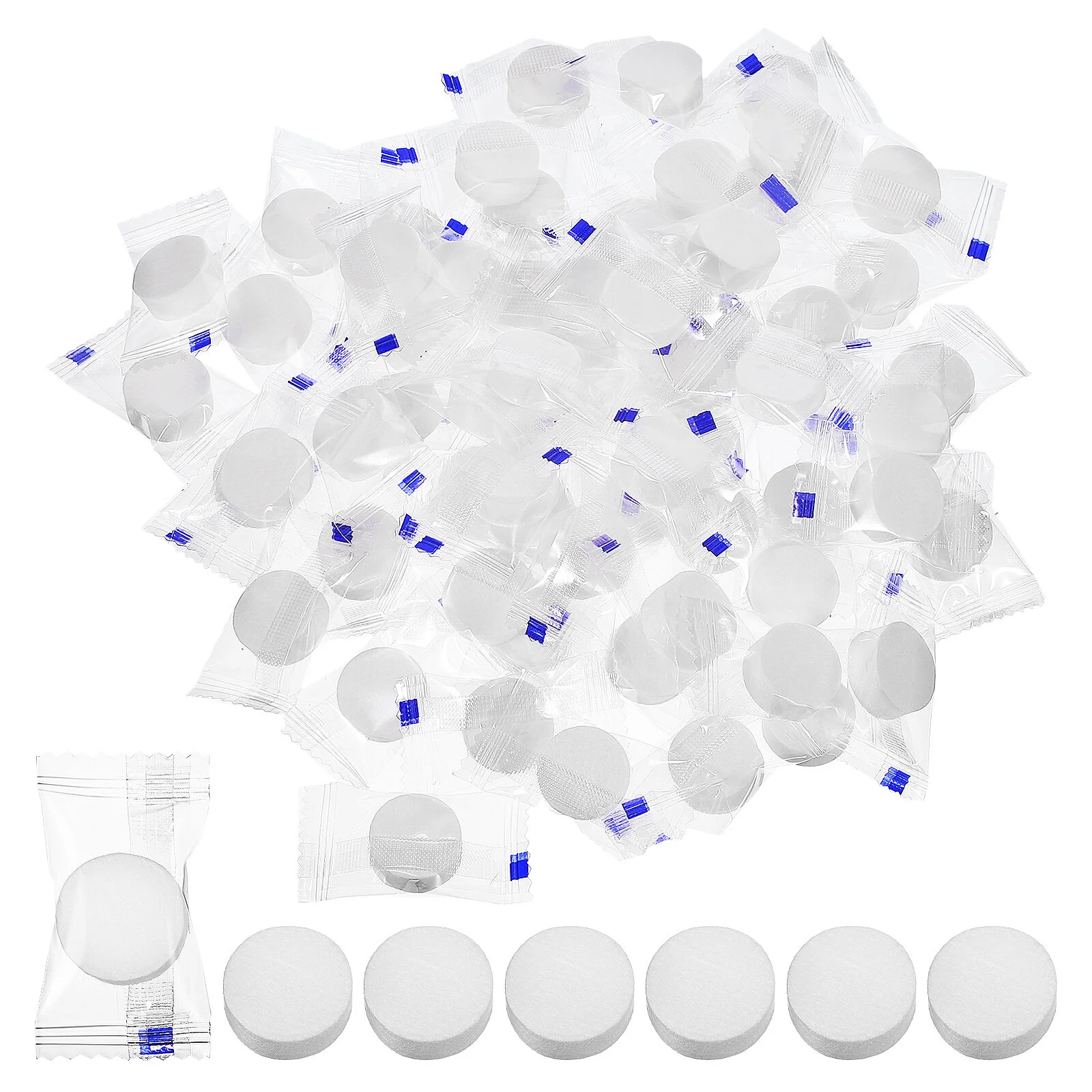 

100 Pcs Compressed Coin Tissue Washcloth Towel Disposable Napkins Cleansing Tablets Mini Cotton Travel